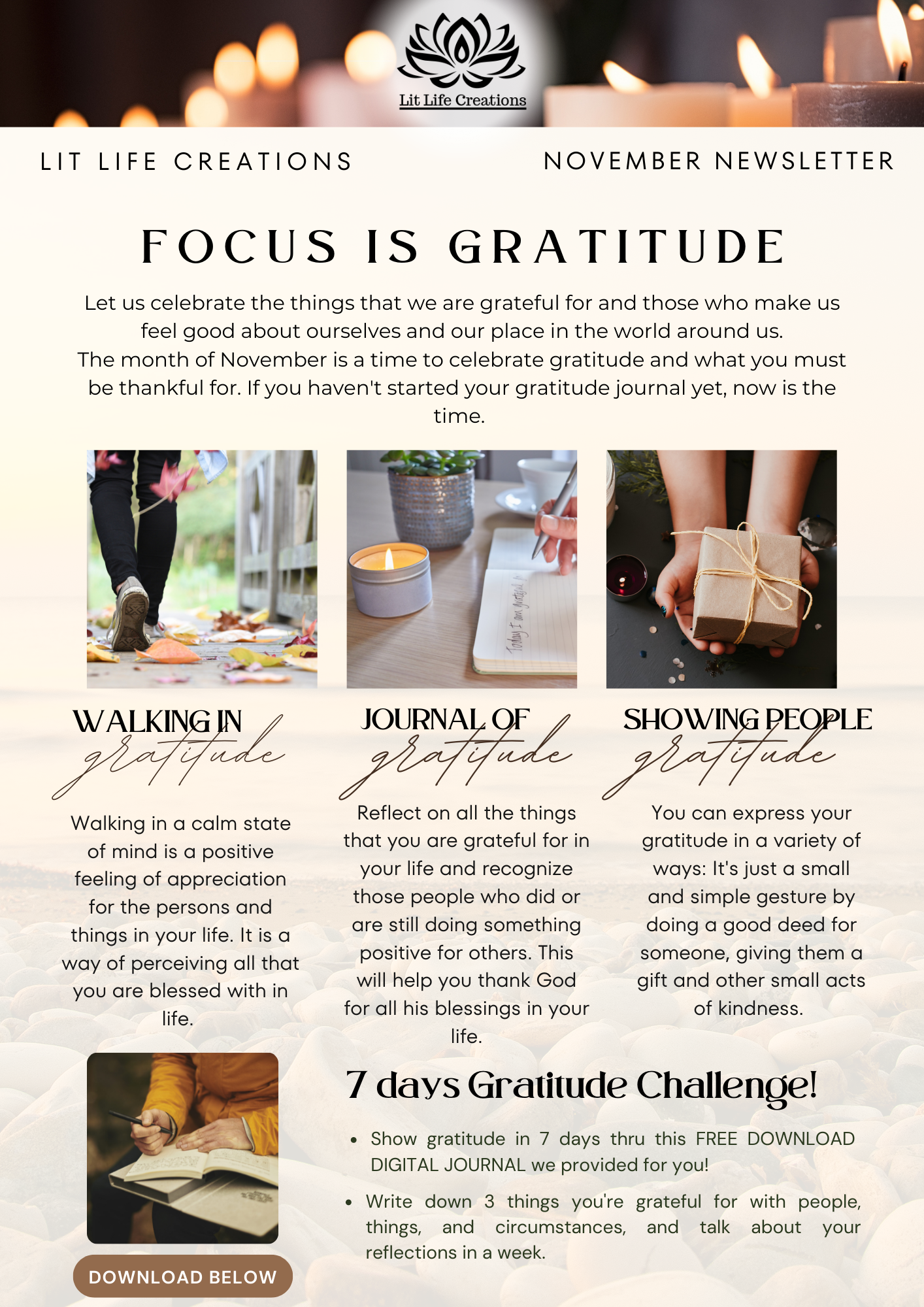 30 Days of Gratitude Journaling Kit and Devotional - November 2021 Kit