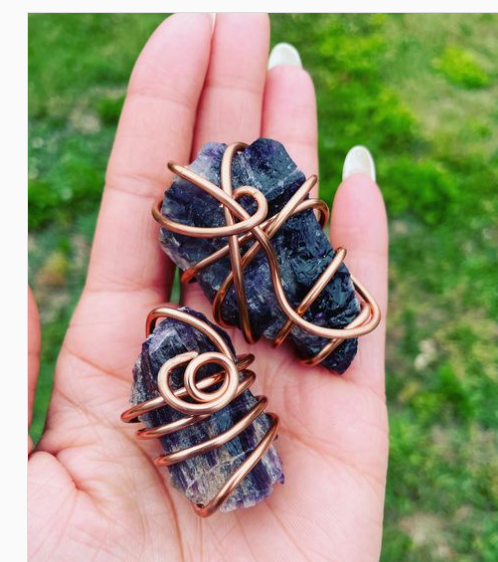 Wire wrapped gemstone pendants on sale