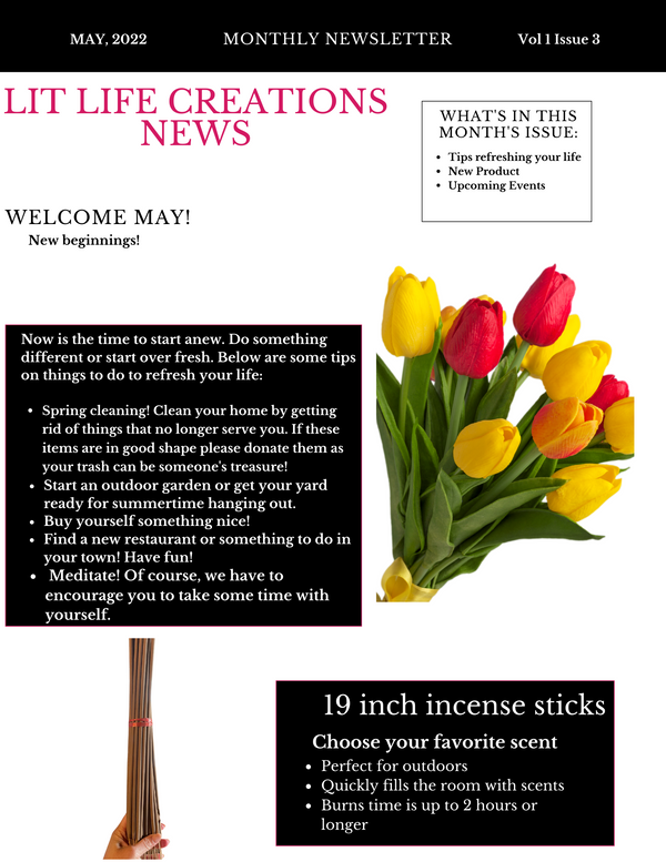 May 2022 Newsletter (Tips, Upcoming Events, New Products)