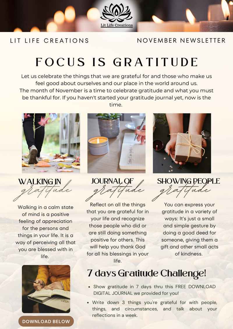 November is the month of Gratitude! FREE Digital Printable Gratitude Journal has arrived!
