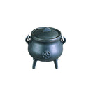 Cast Iron Cauldron w/ Lid - Mini Pentragram (3.5 in.)
