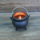 Cast Iron Cauldron w/ Lid - Mini Pentragram (3.5 in.)