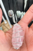 Cage Crystal Necklace (Rose Quartz's)