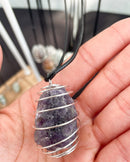 Cage Crystal Necklace (Amethyst)