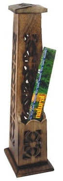 Wooden Incense Tower (Incense Holder) 12inchw with incense storage