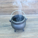 Cast Iron Cauldron w/ Lid - Mini Pentragram (3.5 in.)