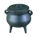 Small Plain Cast Iron Cauldron with Lid